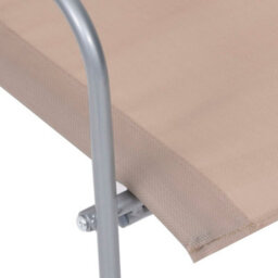 Berkfield 4 Piece Garden Lounge Set Fabric & Steel Taupe - thumbnail 6