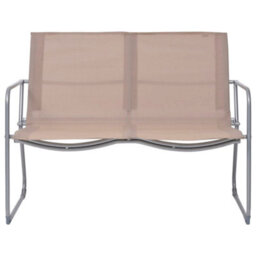 Berkfield 4 Piece Garden Lounge Set Fabric & Steel Taupe - thumbnail 2
