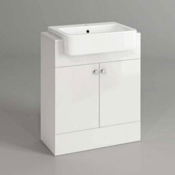 iBathUK Harper 2 Door Floorstanding Vanity Unit With Semi Recessed Basin - 660mm X 800mm - thumbnail 7