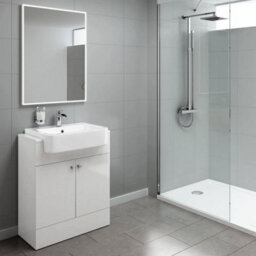 iBathUK Harper 2 Door Floorstanding Vanity Unit With Semi Recessed Basin - 660mm X 800mm - thumbnail 6