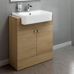 iBathUK Harper 2 Door Floorstanding Vanity Unit With Semi Recessed Basin - 660mm X 800mm - thumbnail 9