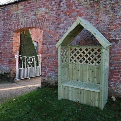Churnet Valley Garden Furniture Ltd Daisy 2 Seat Trellis Storage Arbour - L60 X W130 X H211 Cm - Partially Assembled - image 1
