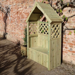 Churnet Valley Garden Furniture Ltd Daisy 2 Seat Trellis Storage Arbour - L60 X W130 X H211 Cm - Partially Assembled - thumbnail 4