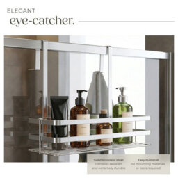 Tectake Shower Caddy 3 Tier Chrome Bathroom Storage Caddy For Hanging Rack Shelf Organiser 30 X 21 X 80 Cm - Silver - thumbnail 7