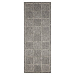 Melrose County Flatweave Grey Steel Check Design Indoor Non-Slip Medium Area Runner Rugs 060/180Cm - thumbnail 4