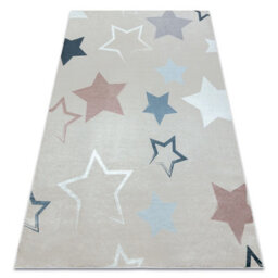 RugsX Bambino 48130 Washing Carpet Stars For Children Anti-Slip - Beige Grey  80X150 Cm - thumbnail 4