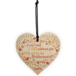 Red Ocean Bridesmaid I Can't Say I Do Wooden Hanging Heart Wedding Invites Brides Gifts Plaque Keepsake - thumbnail 5