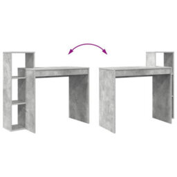 Berkfield Writing Desk Concrete Grey Concrete-Effect Laminate, Engineered Wood - thumbnail 8