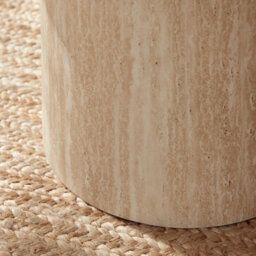 Furniturebox Uk Sutton Beige Travertine Stone Veneer Oval Coffee Table - thumbnail 5