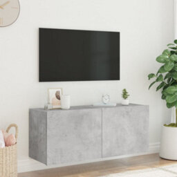 Walplus Tv Wall Cabinet With Led Lights Concrete Grey 100X35X41 Cm - thumbnail 5