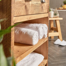 Off The Grain Solid Wood Bathroom Vanity Unit - Rustic Bathroom Cabinet  (H) 85Cm X (L) 80Cm - thumbnail 3