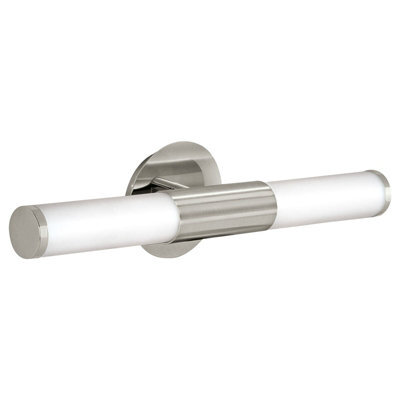 Wall/mirror Light Colour Satin Nickel Shade White Glass Opal Matt Bulb E14 2X40W - image 1