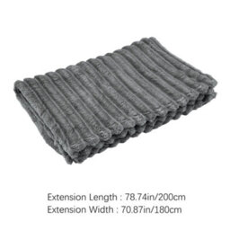 Living And Home Comfortable Soft Warm Fluffy Striped Throw Blanket 200Cm W X 180Cm D - thumbnail 9