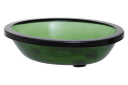 Premier Housewares Interiors By Premier Elegant Green Glass Soap Dish With Vintage-Inspired Design, Stylish Bathroom Dish For Holding Bar Soap