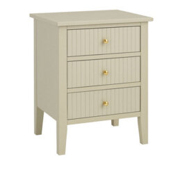 Melody Maison 3 Drawer Bedside Table - Hales Taupe Range - thumbnail 6