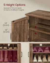 LEDREM 3-Tier Shoe Storage Organiser, Traditional American Style, Honey Brown - thumbnail 4