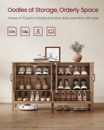 LEDREM 3-Tier Shoe Storage Organiser, Traditional American Style, Honey Brown - thumbnail 3