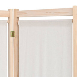 Berkfield 5-Panel Room Divider Cream 200X170X4 Cm Fabric - thumbnail 3