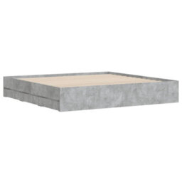 Berkfield Bed Frame With Drawers Without Mattress Concrete Grey 160X200 Cm - thumbnail 4