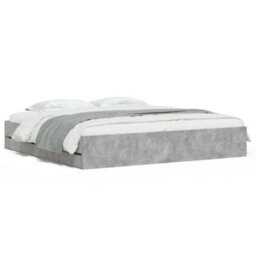 Berkfield Bed Frame With Drawers Without Mattress Concrete Grey 160X200 Cm - thumbnail 2