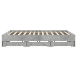 Berkfield Bed Frame With Drawers Without Mattress Concrete Grey 160X200 Cm - thumbnail 7