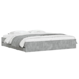 Berkfield Bed Frame With Drawers Without Mattress Concrete Grey 160X200 Cm - thumbnail 3