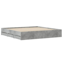 Berkfield Bed Frame With Drawers Without Mattress Concrete Grey 160X200 Cm - thumbnail 8
