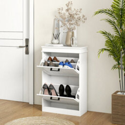 Homcom Shoe Storage Cabinet With Adjustable Shelves Drawers For Entryway - thumbnail 9