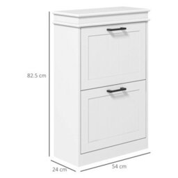 Homcom Shoe Storage Cabinet With Adjustable Shelves Drawers For Entryway - thumbnail 3