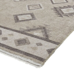 Beige Grey Geometric 5mm Thick Rug, Stain-Resistant Modern Rug For Bedroom, Living Room, & Dining Room-60Cm X 170Cm (Runner) - thumbnail 4