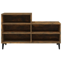 Berkfield Shoe Cabinet Smoked Oak 102X36X60 Cm Engineered Wood - thumbnail 3