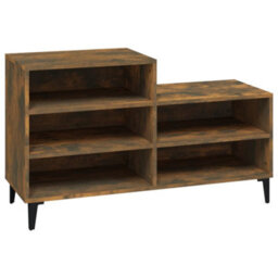 Berkfield Shoe Cabinet Smoked Oak 102X36X60 Cm Engineered Wood - thumbnail 2
