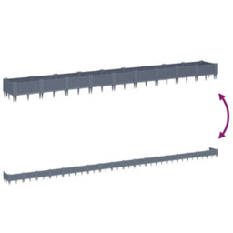Berkfield Garden Planter With Pegs Blue Grey 362.5X42.5X28.5 Cm Pp - thumbnail 6
