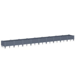 Berkfield Garden Planter With Pegs Blue Grey 362.5X42.5X28.5 Cm Pp - thumbnail 2