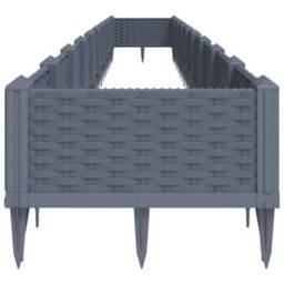 Berkfield Garden Planter With Pegs Blue Grey 362.5X42.5X28.5 Cm Pp - thumbnail 4