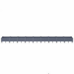 Berkfield Garden Planter With Pegs Blue Grey 362.5X42.5X28.5 Cm Pp - thumbnail 3
