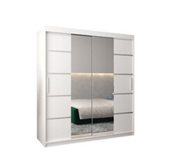 Arte Verona 04 Contemporary 2 Mirrored Sliding Door Wardrobe 9 Shelves 2 Rails White Matt (H)2000mm (W)1800mm (D)620mm - thumbnail 1
