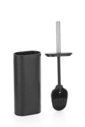 Showerdrape Fortuna Black Steel Toilet Brush And Holder - thumbnail 3