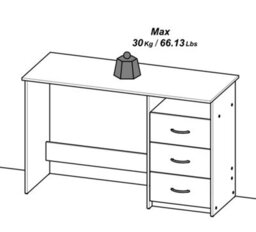 FurniComp LTD Furnicomp London 3 Drawer Matt White Corner Office Desk/study Table - thumbnail 6