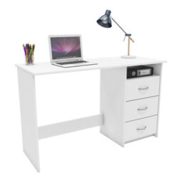 FurniComp LTD Furnicomp London 3 Drawer Matt White Corner Office Desk/study Table - thumbnail 1