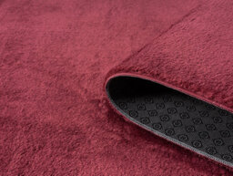 Comfy Washable Low Pile Living Room Area Rug - Anti-Slip Felt Backing Red 60Cm X 100Cm - thumbnail 3