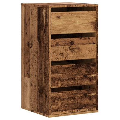 Berkfield Classic Corner Chest Of Drawers Old Wood 40X41X76 Cm Engineered Wood