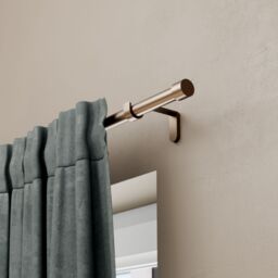 GoodHome Kozani Satin Brown Bronze Copper Effect Extendable Cap Single Curtain Pole Set, (L)1200mm-2100mm (Dia)19mm - thumbnail 6