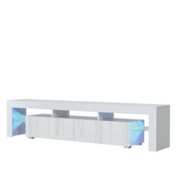 Tv Unit Nova 200Cm - White With Gloss Doors And Led Lights - thumbnail 7