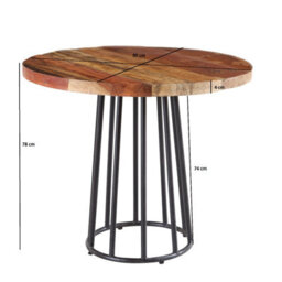 Vema Reclaimed Boat Wood And Metal Base Round Dining Table - thumbnail 2
