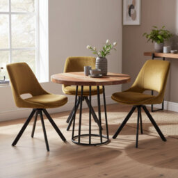 Vema Reclaimed Boat Wood And Metal Base Round Dining Table - thumbnail 5