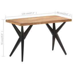 Berkfield Dining Table 120X60X76 Cm Solid Acacia Wood - thumbnail 6