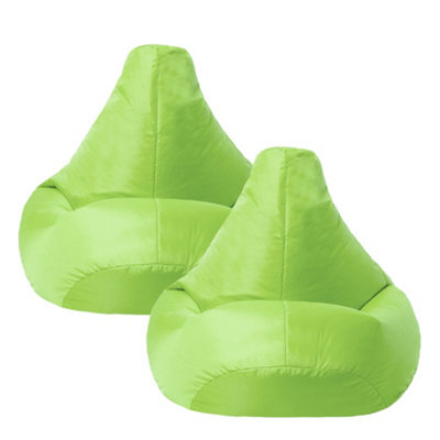 icon Kids Recliner Beanbag Indoor And Outdoor Lime Green Set Of 2 - image 1