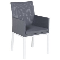 Beliani Set Of 4 Garden Chairs Bacoli Fabric Dark Grey - thumbnail 5