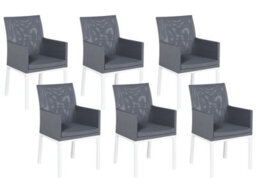 Beliani Set Of 4 Garden Chairs Bacoli Fabric Dark Grey - thumbnail 1